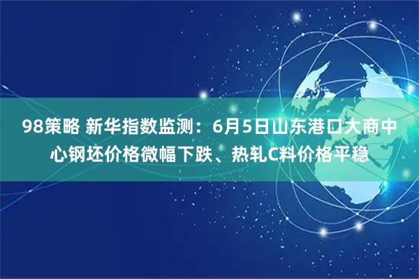 98策略 新华指数监测：6月5日山东港口大商中心钢坯价格微幅下跌、热轧C料价格平稳